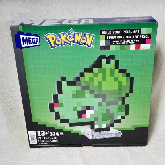 3 MEGA Pokemon Bulbasaur Pixel Art Building Toy Kit - 374 pc NIB Christmas Toys - Picture 2 of 5